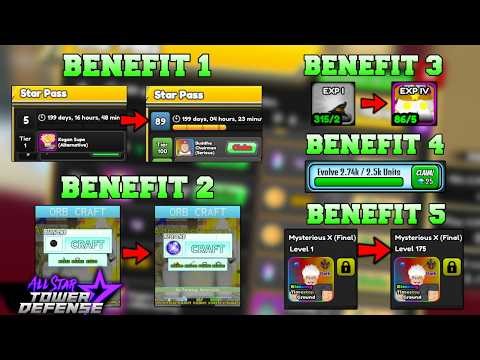 The ULTIMATE 5 in 1 AFK Method Benefits (STARPASS) in All Star Tower Defense Roblox