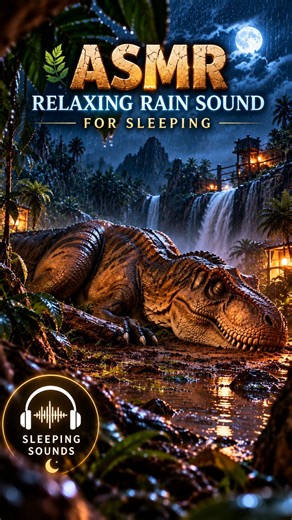 🦖 A T-Rex Is Sleeping Nearby... 🌧️ ASMR Relaxing Rain Sound for Sleeping #rainsounds #relaxingrain