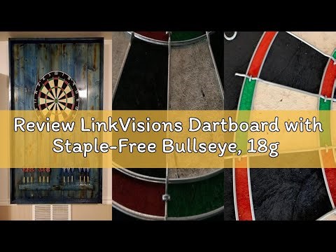 Review LinkVisions Dartboard with Staple-Free Bullseye, 18g Steel Tip Darts Set,12 Steel Tip Darts 1