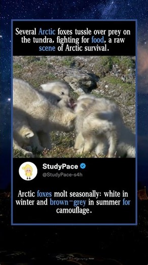 Arctic Foxes Fighting For Prey On Tundra #animal #arcticice