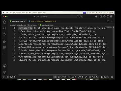 🚀 GCS to BigQuery Using Apache Airflow | Complete Tutorial