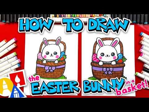 How To Draw The Easter Bunny In A Basket
