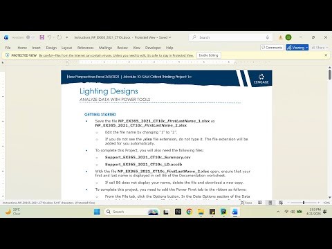 New Perspectives Excel 365/2021 | Module 10: SAM Critical Thinking Project 1c Lighting Designs