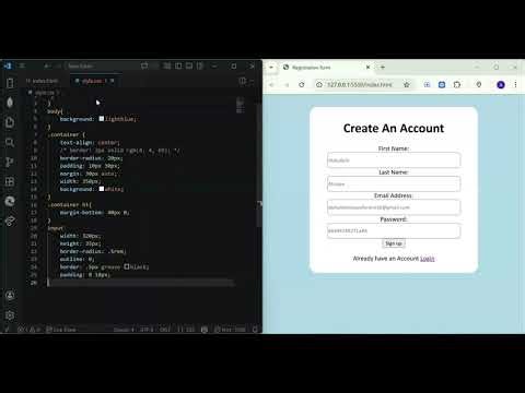 how to make a Registration form in 1min using html/css