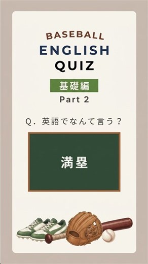 野球の英語クイズ | 基礎編 Part 2
