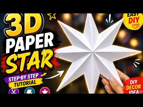 Easy 3D Paper Star ⭐ DIY | Step-by-Step Tutorial | Beautiful Home Decor Idea
