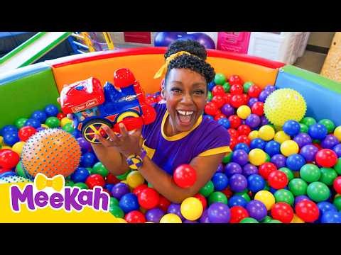 Indoor Playground PLAYDATE with Meekah! 🚂🛝 Colors, Counting, Vehicles & More!