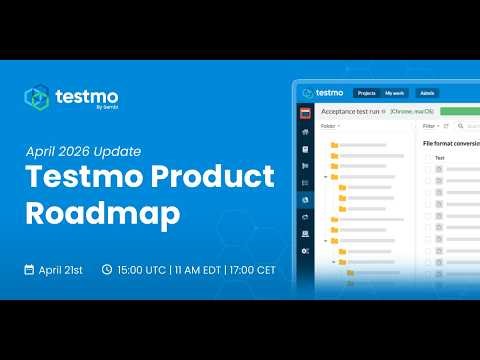 Testmo Product Roadmap - April 2026 update
