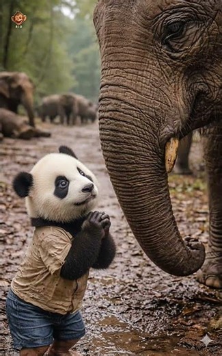 Unbelievable Rescue:Panda and Elephants Save Lives!😱#PandaRescue#ElephantRescue#panda #PandaHero