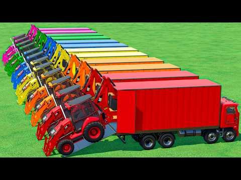 TRANSPORTING EXCAVATOR, BACKHOE With HEAVY Trucks | Farming Simulator 22