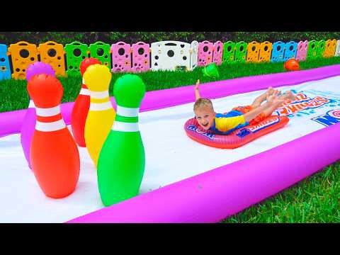 Vlad and Niki play outdoor games and wake up Baby
