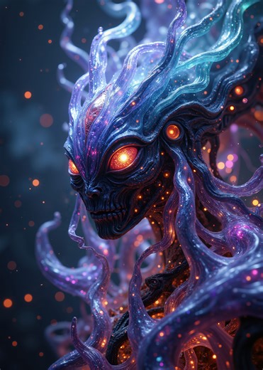 'Cosmic Alien Creature' Poster, picture, metal print, paint by PrintoArtis | Displate