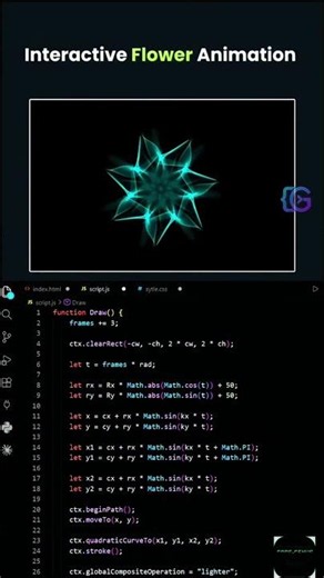 Interactive Flower Animation Using HTML, CSS & JavaScript Canvas 🌸✨ | Code Genus