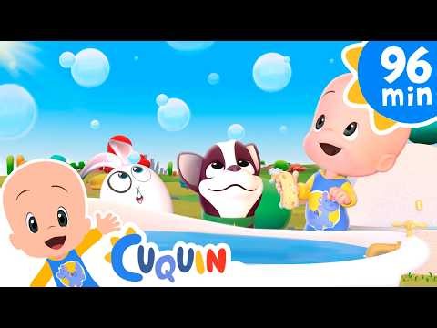 Dog Bath Song 🛁🐶 and more Nursery Rhymes by Cleo and Cuquin | Children Songs