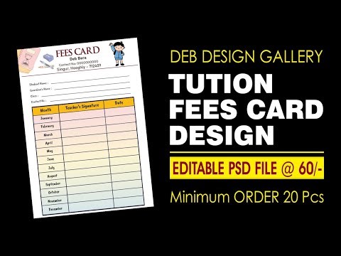Tuition Fees Card Design 2026 | Fees Card Design for Coaching | Monthly Fees Card Design PSD Files