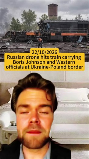 Russian drone hits train carrying Boris Johnson and Western officials at Ukraine-Poland border #BorisJohnson #RussiaUkraineWar #NATO #DroneStrike #fyp #viral