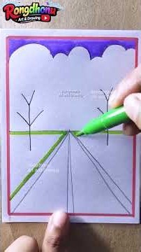Easy Cherry Blossom Scenery Drawing Step by Step