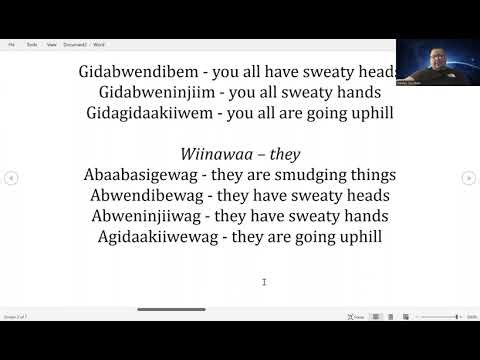 Ojibwe Language Table Positive Verb Conjugations 12.28.25