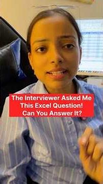 The Interviewer Asked Me This Excel Question! Can You Answer It?