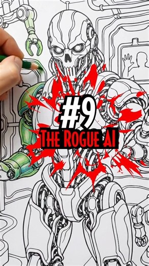 9 Rogue AI Serial Killers Coloring Book for Adults. #adultcoloringbook #horrormovie
