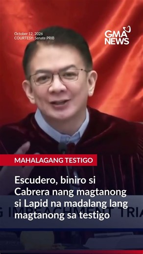 Escudero, biniro si Cabrera nang magtanong si Lapid na madalang lang magtanong sa testigo | GMA News