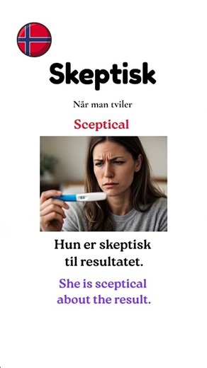 Learn Norwegian: Skeptisk. #learnnorwegian #norwegianvocabulary #norwegianlanguage #norskkurs
