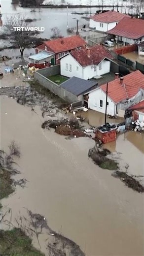 Drone video shows scale of flooding in Kosovo