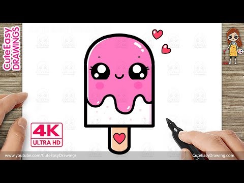 How to Draw a Cute Kawaii Popsicle | Easy Step-by-Step Drawing for Kids | 4K Ultra HD