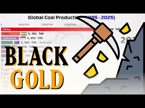 Coal Production by Country (1985–2025) | Data Visualization | WhoIsSecond | #coalproduction