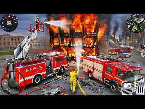 Fire Truck City Rescue Simulator - 911 US Emergency Fire Truck Driving 3D - Android Gameplay
