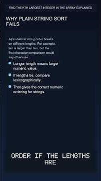 LeetCode 1985 | Find the Kth Largest Integer in the Array | O(n log n) String Sort Approach