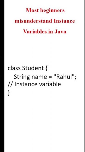Instance Variables in Java Explained under 20 Seconds 🔥 #Shorts