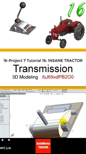 16- 3D Draft |Tractor|: transmission: #solidworks #tutorial #cad #drawing #engineering #automobile