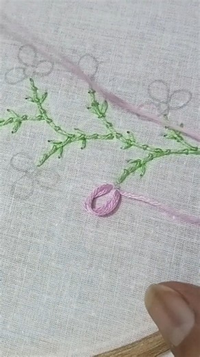 Hand embroidery tutorial,loop stitch #embroidery #handembroidery #shorts