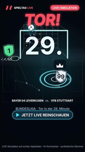 TOR in der 29. Minute — jetzt live: Bayer 04 Leverkusen vs VfB Stuttgart