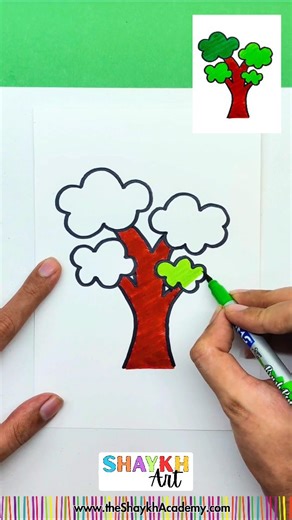 Shaykh Art and Craft 🎨 on Instagram: "🌳✨ How to Draw a Tree | Easy Drawing for School ✨✏️ Hello young artists! 🎨👋 Today, we’re learning how to draw a beautiful tree step by step 🌳 using simple lines and shapes. This easy drawing tutorial is perfect for school drawing work, exams, homework, art class and beginners. Follow along as we draw the trunk, branches and leaves and then add details using colors, crayons or sketch pens 🖍️🎨. You can make your tree big or small, add flowers 🌸, fruits