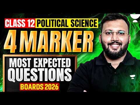 Class 12 Political Science | 4 Markers Most Expected Questions 🔥 | Boards 2026 | Moin Sir
