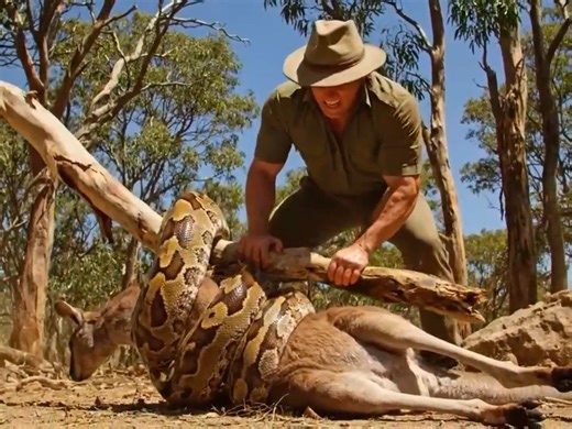Animal rescue: rescue mother kangaroo from giant python attack | Rainbow after the storm