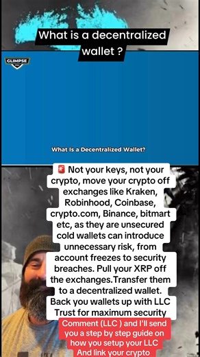What is a decentralized wallet? Move your crypto out from Coinbase to a decentralized wallet and backup with LLC trust #XRP #XLM #XDC #ripple #fyp #crypto #viralreelsfacebook #reelsviral #fypviral #XRPHOLDERS #XRPCommunity #newyork #canada #unitedkingdom #australia #goviral | 3T LLC Setup Guide