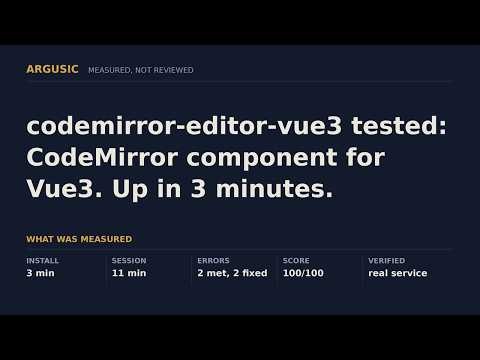 codemirror-editor-vue3 tested: CodeMirror component for Vue3. Up in 3 minutes.