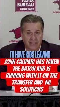 John calipari has taken the baton and is running with it on the transfer and NIl Solutions