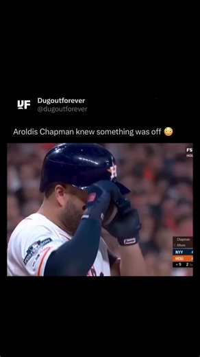 Dugout Forever on Instagram: "José Altuve ended the 2019 ALCS in dramatic fashion, crushing a walk-off home run off Aroldis Chapman in Game 6 to send the Astros to the World Series. The pitch was a hanging slider, and the swing instantly sealed one of the biggest moments of Altuve’s career—and a brutal ending for the Yankees. After the homer, Chapman was shown smiling, a reaction widely seen as disbelief and frustration rather than happiness, acknowledging the mistake and the series’ end. As Alt