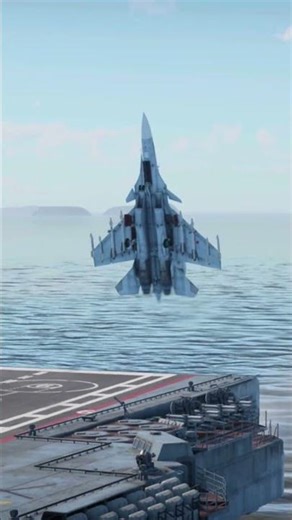 SU-33 Performs COBRA Maneuver Before Carrier Landing