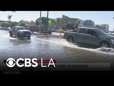 Newport Beach experiences ocean tidal flooding at the Balboa Peninsula