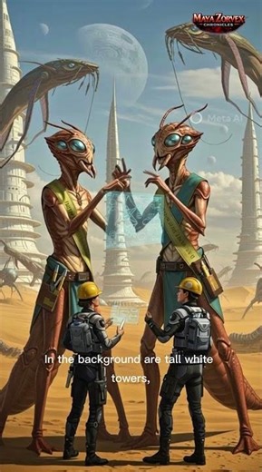 Aliens & Humans Working Together on Alien Planet | Sci-Fi Concept Art