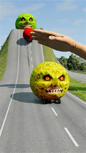 Big & Small Moon Cars vs Giant Hand Slap - BeamNG.Drive