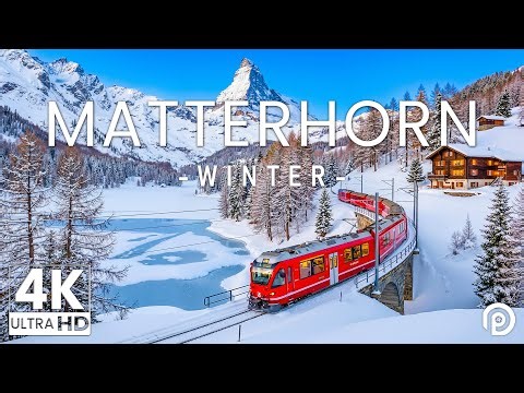 Matterhorn Winter 4K – Snow-Capped Peak, Alpine Beauty & Tranquil Winter Landscape