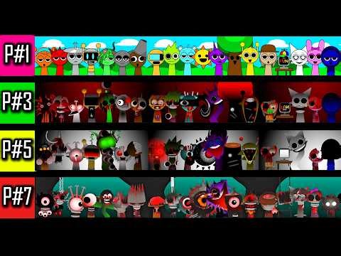 Sprunki P#1 Vs P#3 Vs P#5 Vs P#7 | Simon, Clukr, Fun bot #incredibox #sprunki #sprunkiincredibox