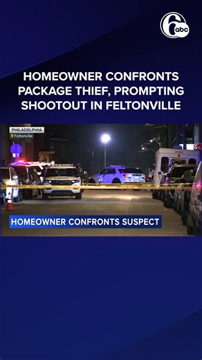 Philadelphia Police say a suspected package thief got into a shootout with a homeowner in Feltonville and later fired at officers. | 6abc Action News