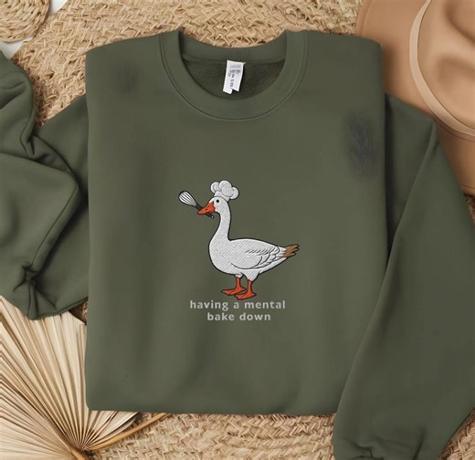 Silly Goose Baker Sweatshirt Hoodie, Embroidered Baking Sweater, Baker, Baking Gift, Baking Shirt, Baking Lover Gift - Etsy